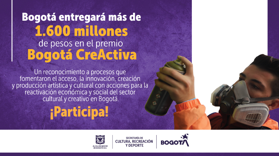 Más de $1.600 millones entregará el premio Bogotá CreActiva a proyectos culturales y creativos